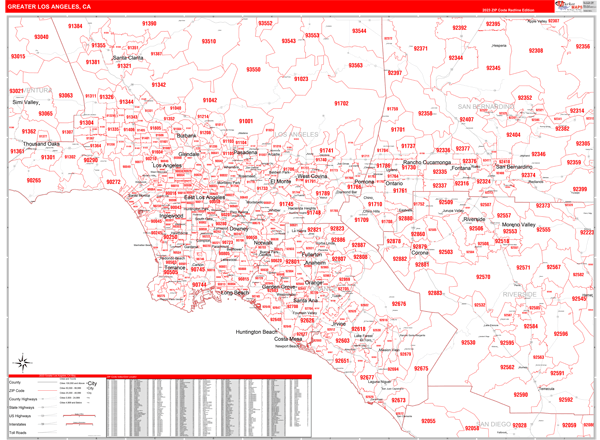 Greater Los Angeles Metro Area Wall Map